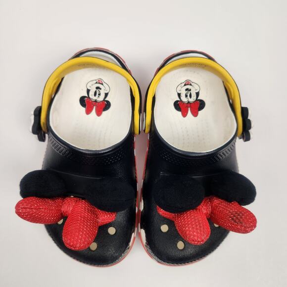 Crocs x Disney Minnie Mouse Ears Slip on Shoes Kids Size 10 - Picture 7 of 9